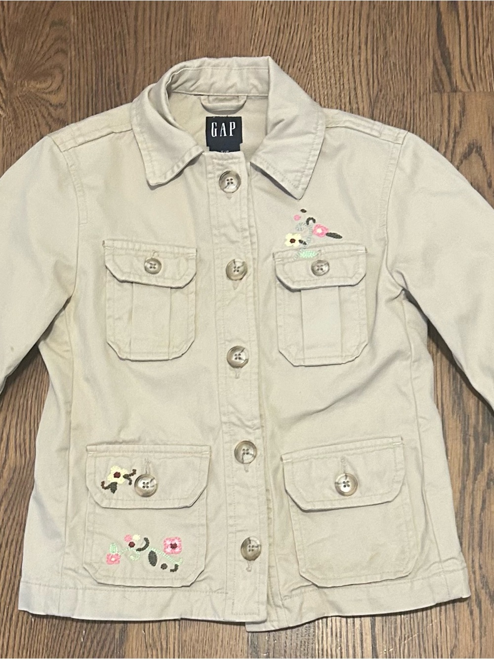GAP Girls Cream Embroidered flowers  Pea Coat 249